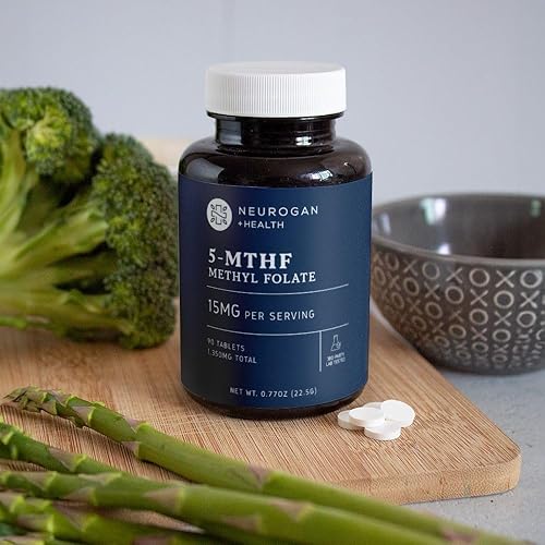 Miniatura 9 de L-5-MTHF Suplemento de metilfolato, 15 mg - Ácido fólico activo para una mayor absorción - Vegano, sin gluten y sin OMG - Apoya la salud cognitiva,