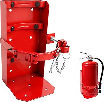 Fire Extinguisher Bracket, Heavy Duty Fire Extinguisher Wall Mount St12 Steel, Fits 20lb Dry/10lb CO2 Extinguisher Holder for School,Garage,Truck,Boat(Red,20LB)