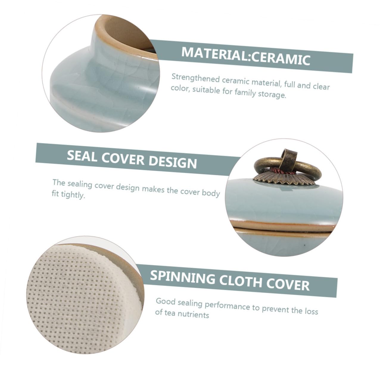 Barattoli Ceramica 2 Pezzi, Contenitori Ceramici Sigillati per Tè | Grande Capienza, Copertura Chiusa, Facile Pulire e Riporre, per Casa e Supermercati