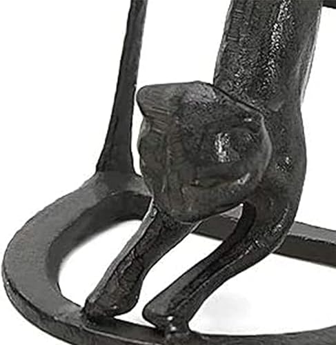 Miniatura 7 de DreamsEden Campana de escultura de gato campana decorativa de hierro fundido campana de iglesia para mesa de escritorio