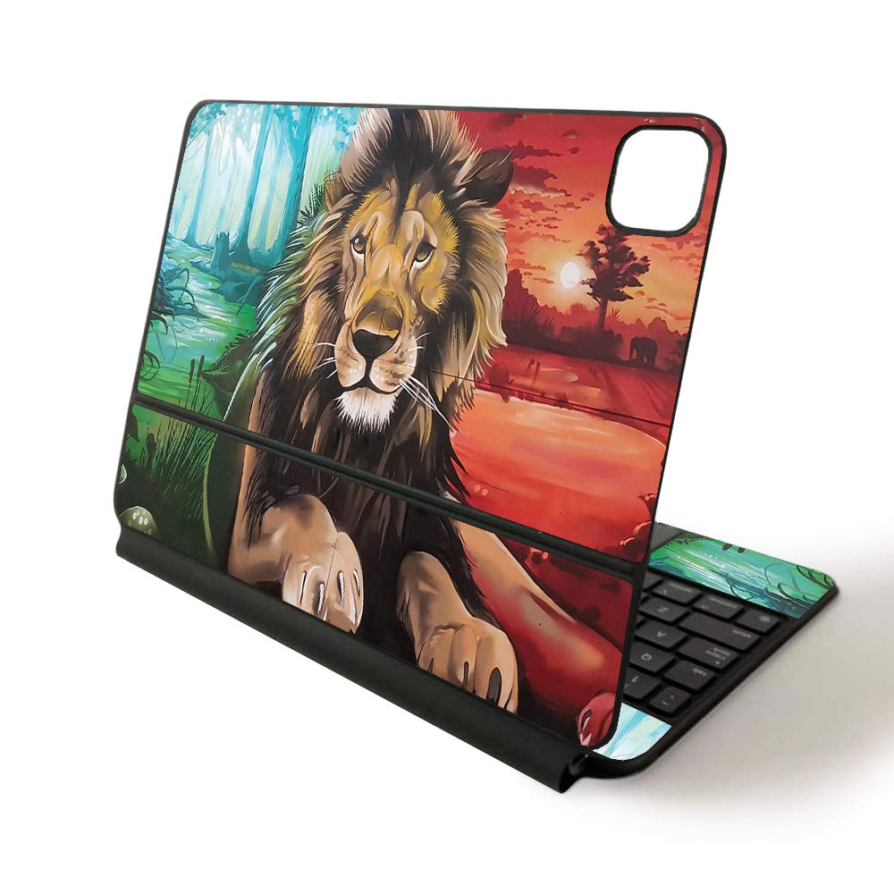 MightySkins Skin for Apple Magic Keyboard for iPad Pro 11-inch (2020) - Sushi | Protective, Durable, and Unique Vinyl Decal wrap Cover (APIPSK1120-Split Lion)