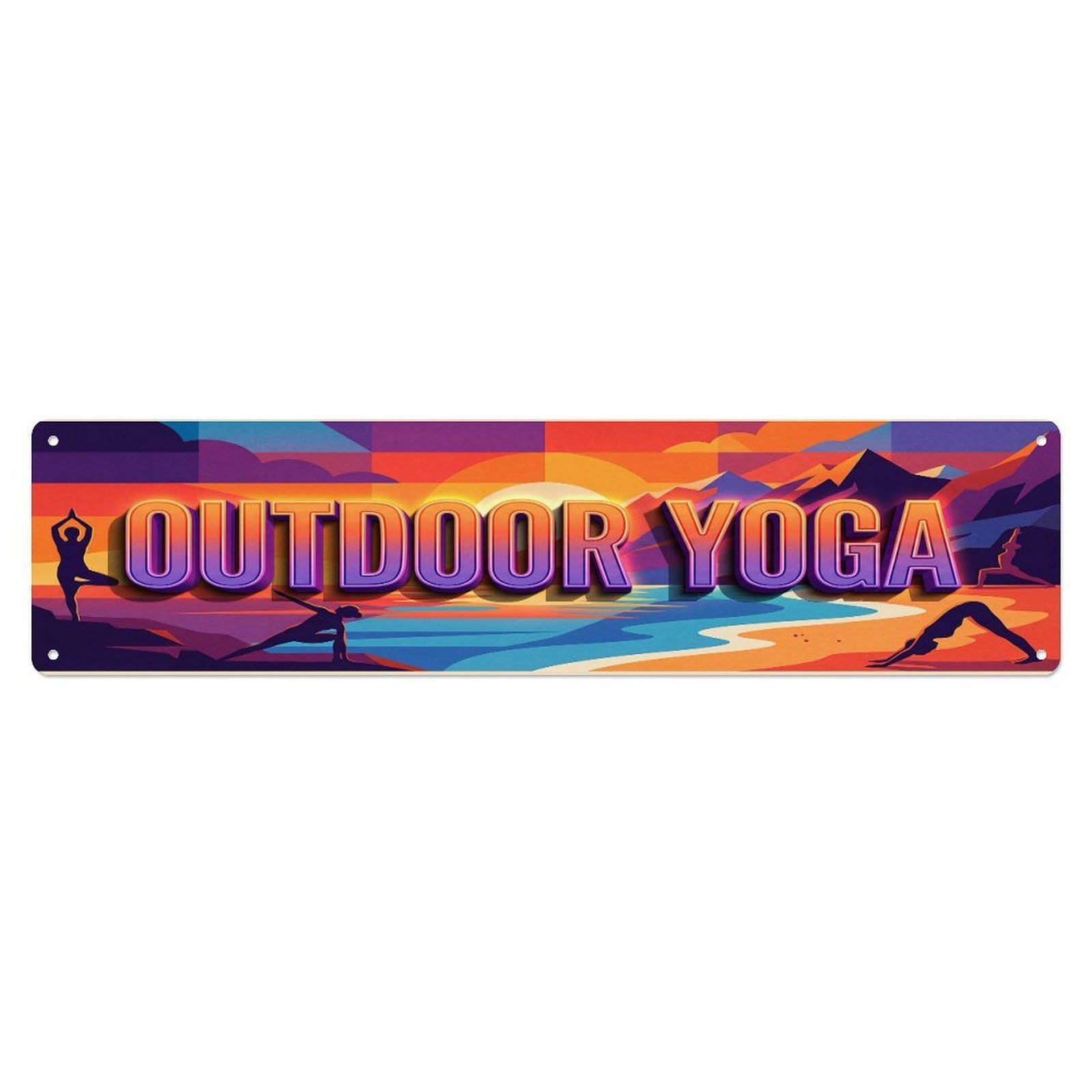 Olhnbad 4X16inch(10X40cm) Vintage Outdoor Yoga Outdoor Activity Sports Metal Tin Sign