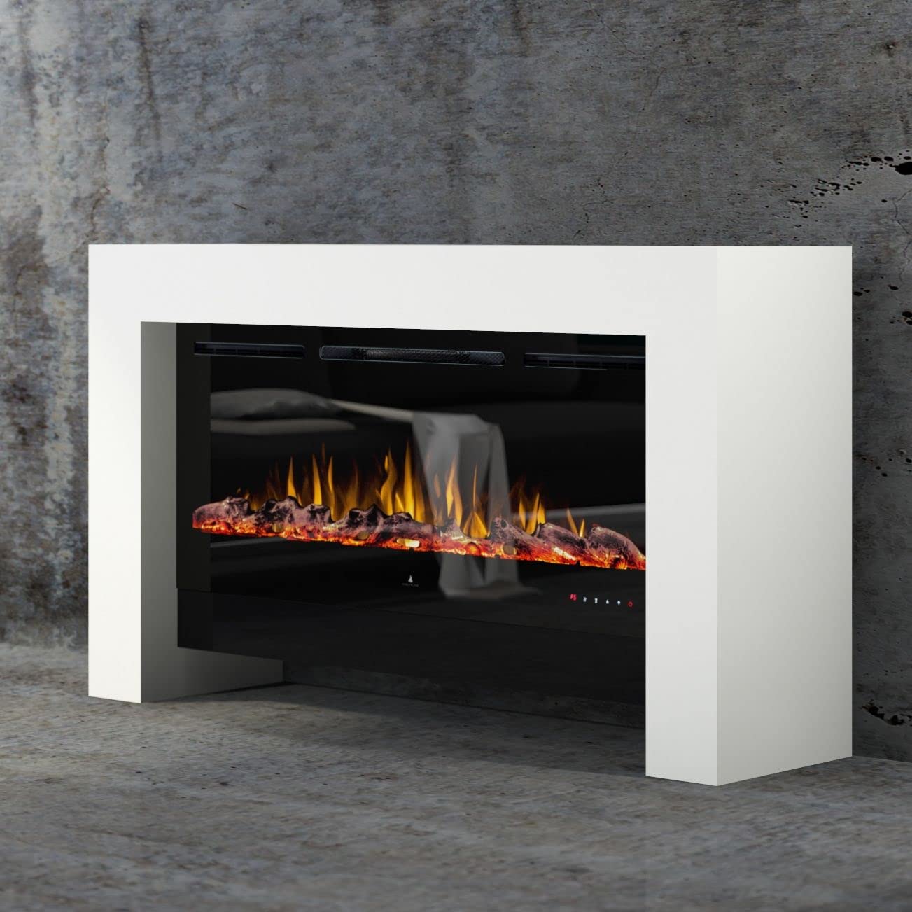 muenkel design Bridge - Electric Fireplace Standing Fireplace Stove - 1180  mm Wide Includes Paris 920 Electric Insert with Heating Function - Warm  White : Amazon.de: DIY u0026 Tools