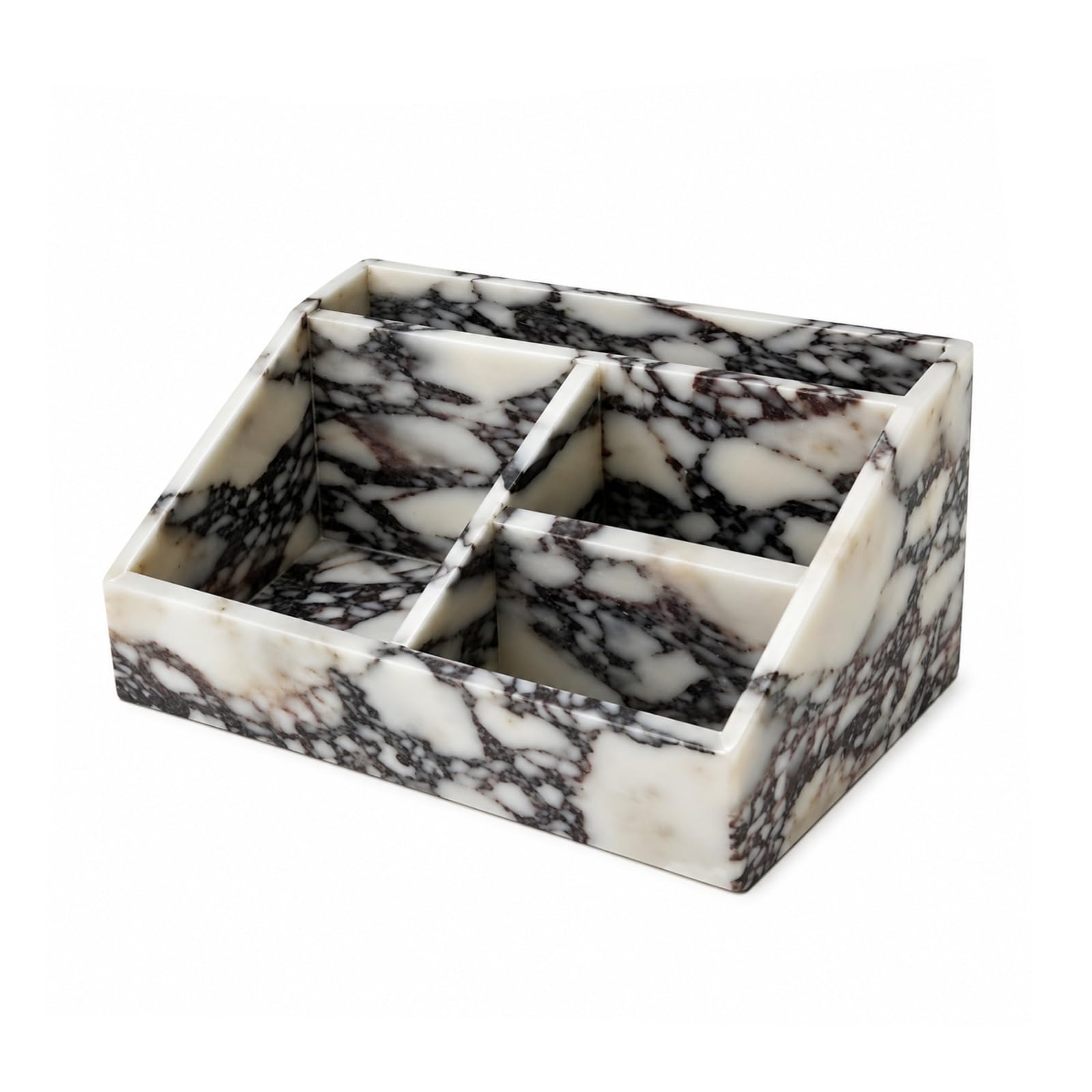 Artisanal Abode Calacatta Viola Marble 4-Compartment Organizer
