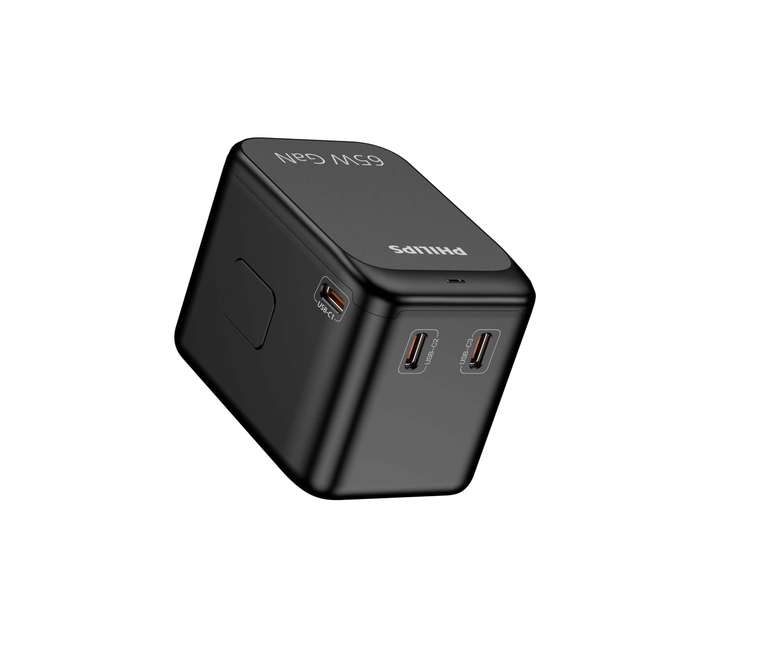 Philips CHP9000BK 65 W GaN międzynarodowa ładowarka podróżna, 3 porty USB-C i 1 USB-A, szybkie ładowanie PD/QC, uniwersalny adapter wtyczki (USA/UK/EU/AUS), czarna
