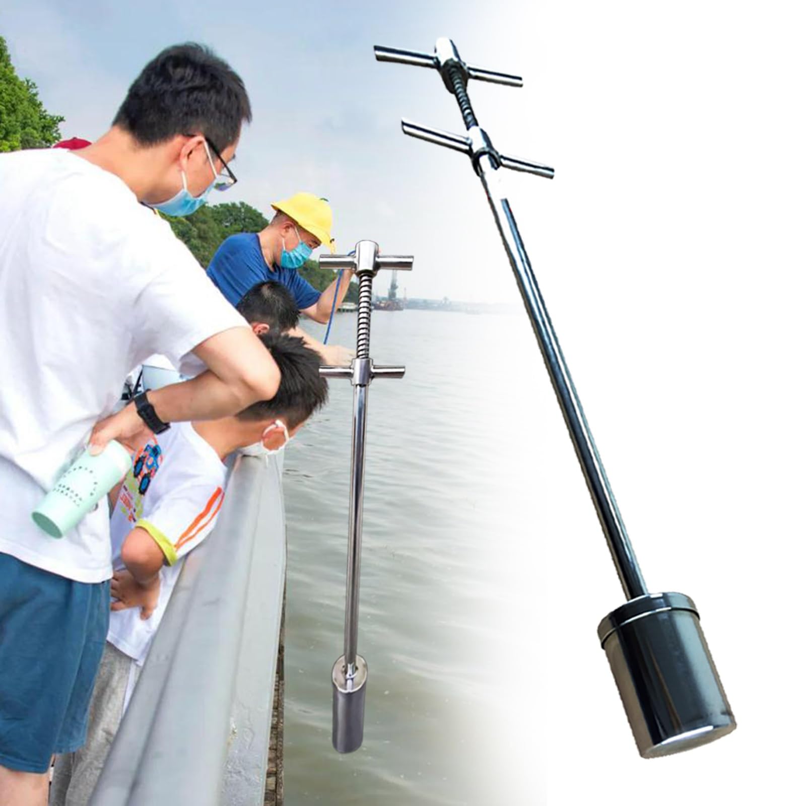 SRNSAEB 3.3 FT 1.6 FT River Liquid Sampling Dipper, Water Sampler Pole 100mL 200mL 500mL 800mL 1000mL, Water Sample Collection Poles Probe for Lakes/Rivers Banks/Ponds(100cm/3.3ft,1000ml)