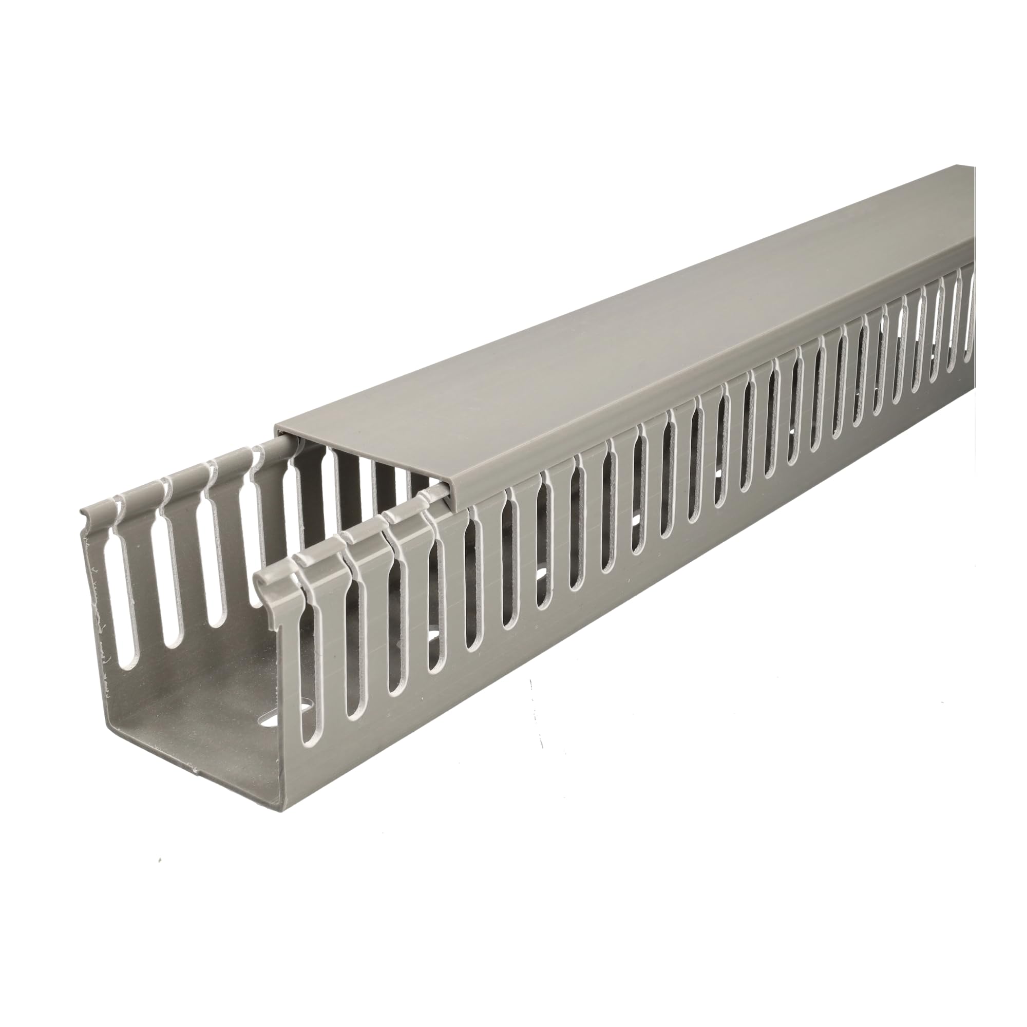 Jandei - Pack x4 Canaleta Ranurada para Cables, Organizador de Escritorio Cubierta de PVC. Color Gris. Longitud 1 Metro (60x60mm)
