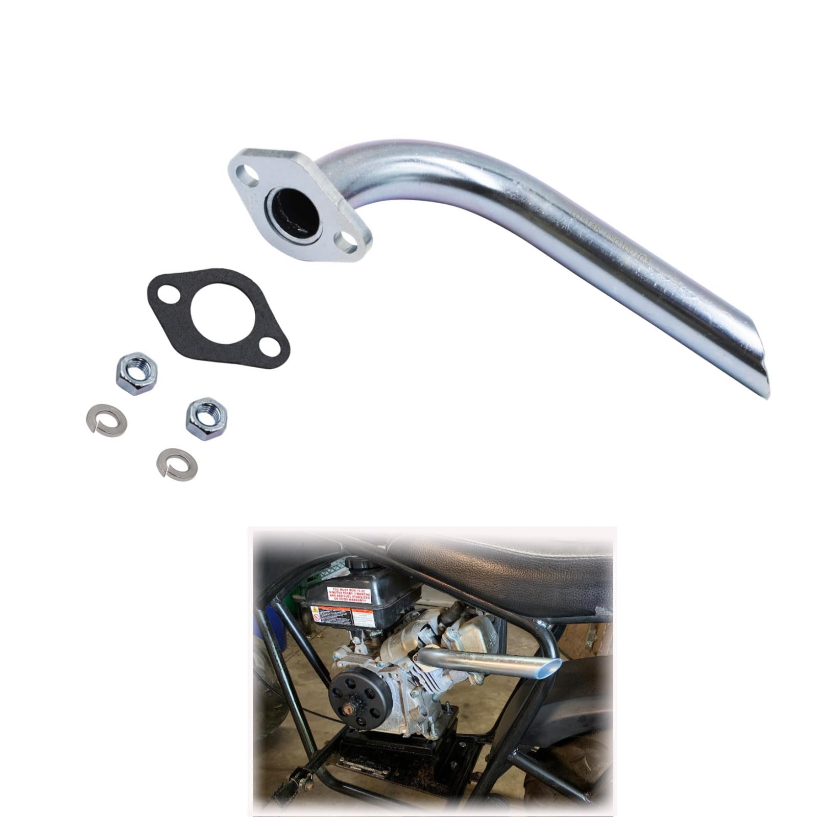 LOSTAR Custom Hea-der Exha-ust Straight Pipe For the Coleman CT200U-EX Minibike Performance Parts