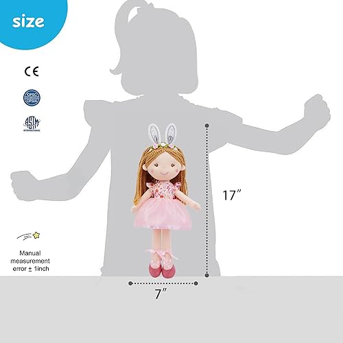 Miniatura 7 de June Garden Brielle - Muñeca de hadas de jardín encantado de 16 pulgadas, peluche suave, regalo de Pascua, vestido rosa