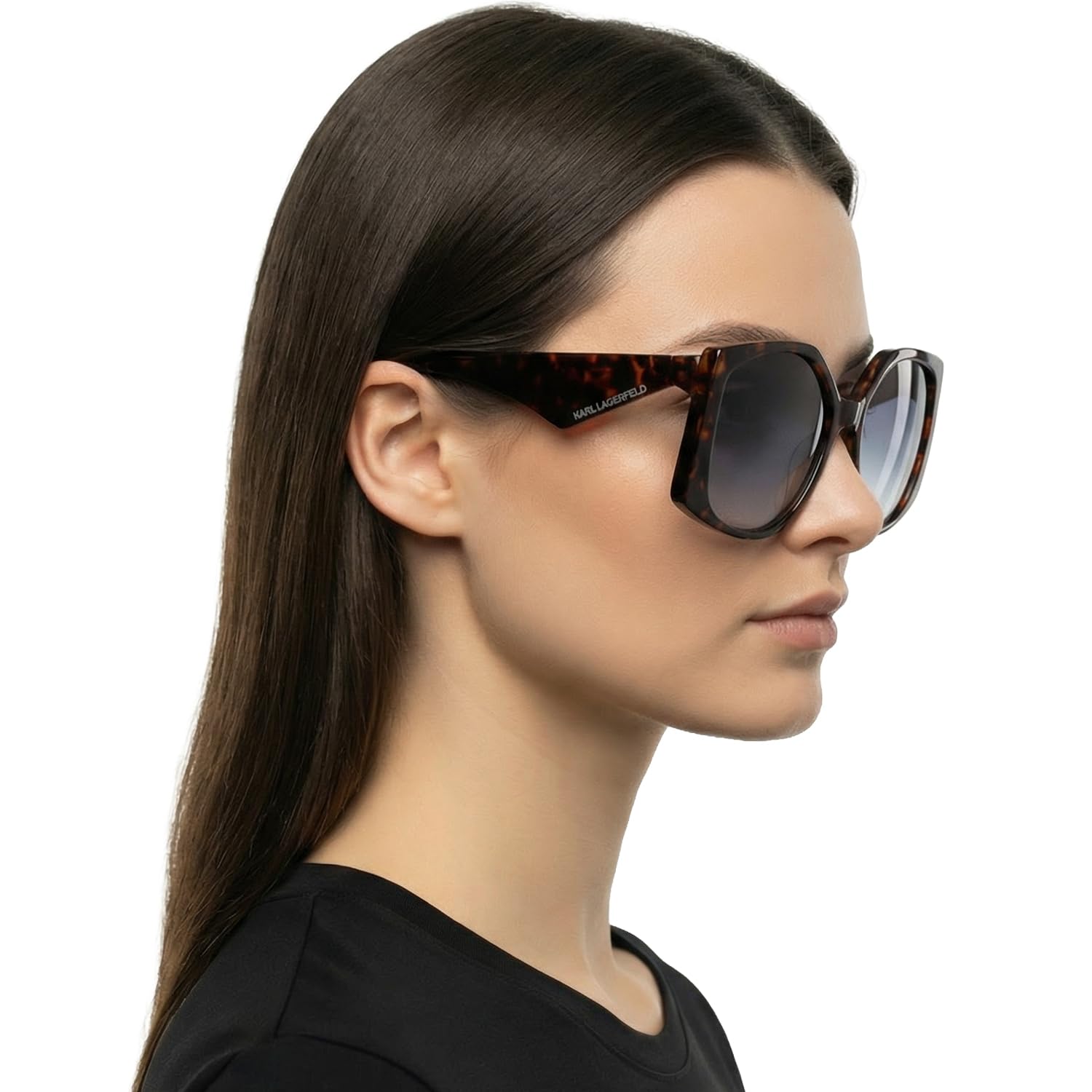 KARL LAGERFELD Nowoczesne kwadratowe okulary przeciwsłoneczne dla kobiet KL6208S