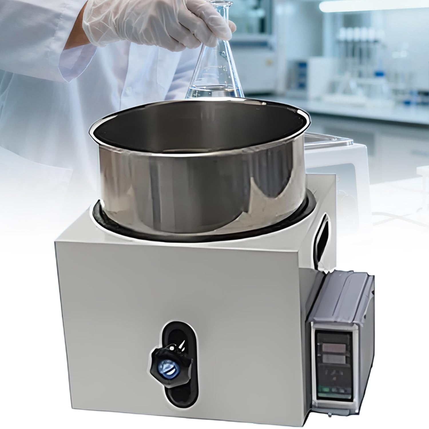 Baño María de Laboratorio automático, Calentador termostático de Acero Inoxidable, baño María Digital científico, para investigación universitaria, Medicina y atención médica 2L