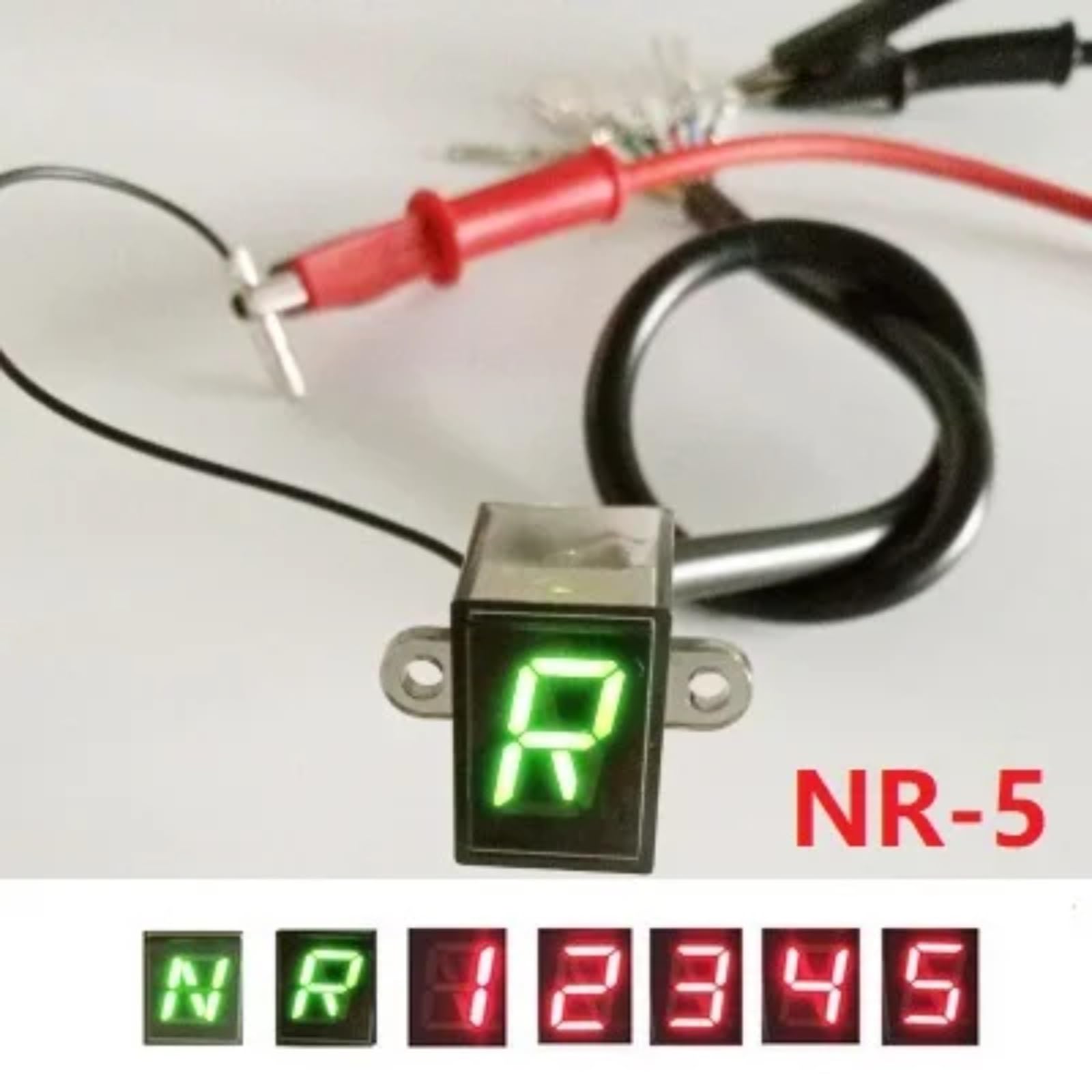 Indicador Engranaje Indicador De Marcha Digital Universal De 12 V para Motocicleta, Sensor De Posición De Cambio, Instrumento De Visualización A Prueba De Agua