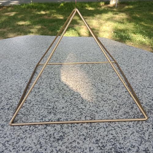 Ximengyuan Pure Handmade 9.8 Copper Pyramid for Meditation Feng Shui Healing Energy Gemstone Charging Crystal Food - Golden w20240529
