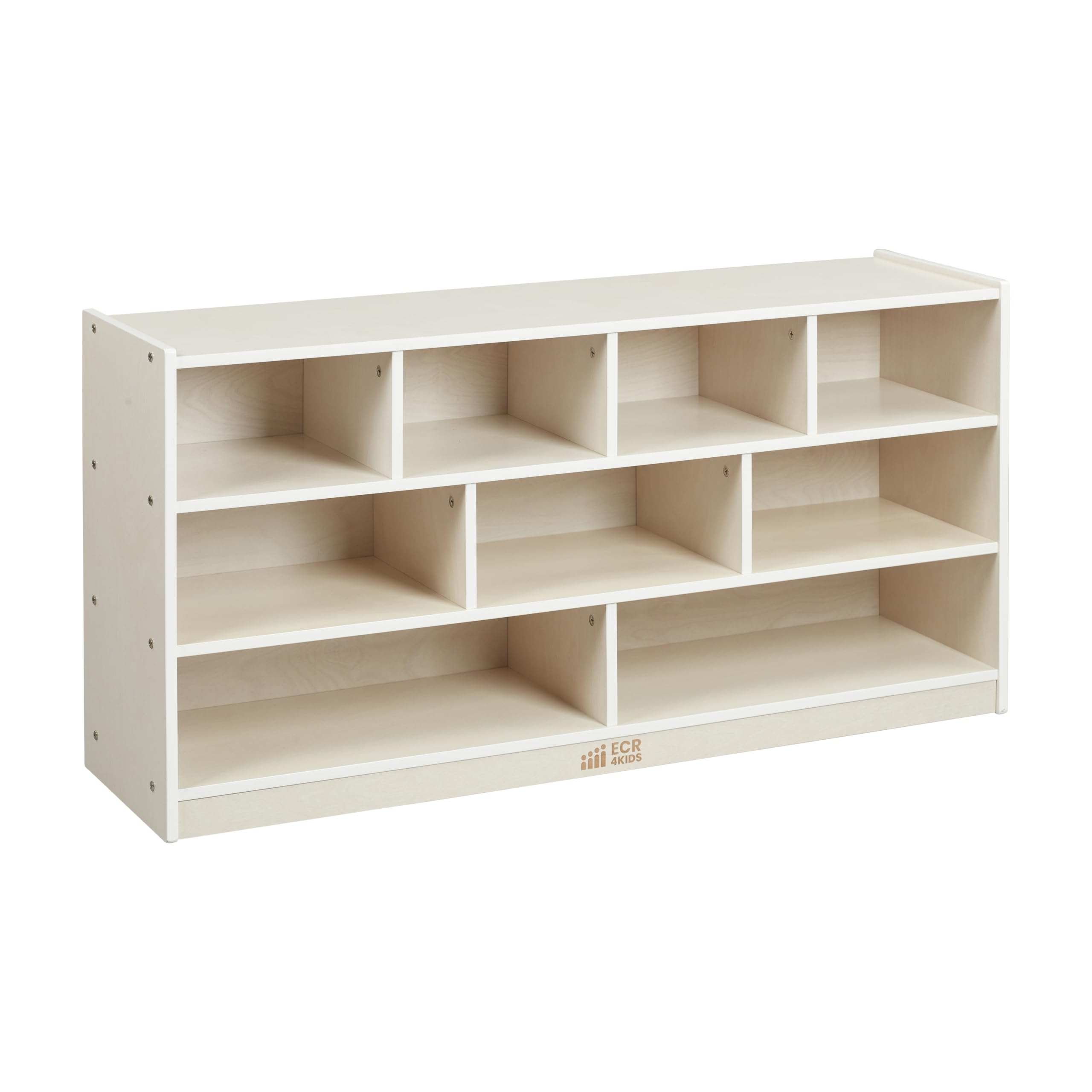 ECR4Kids Mobile Building Block Storage Cabinet, Large, Classroom Furniture, White Wash