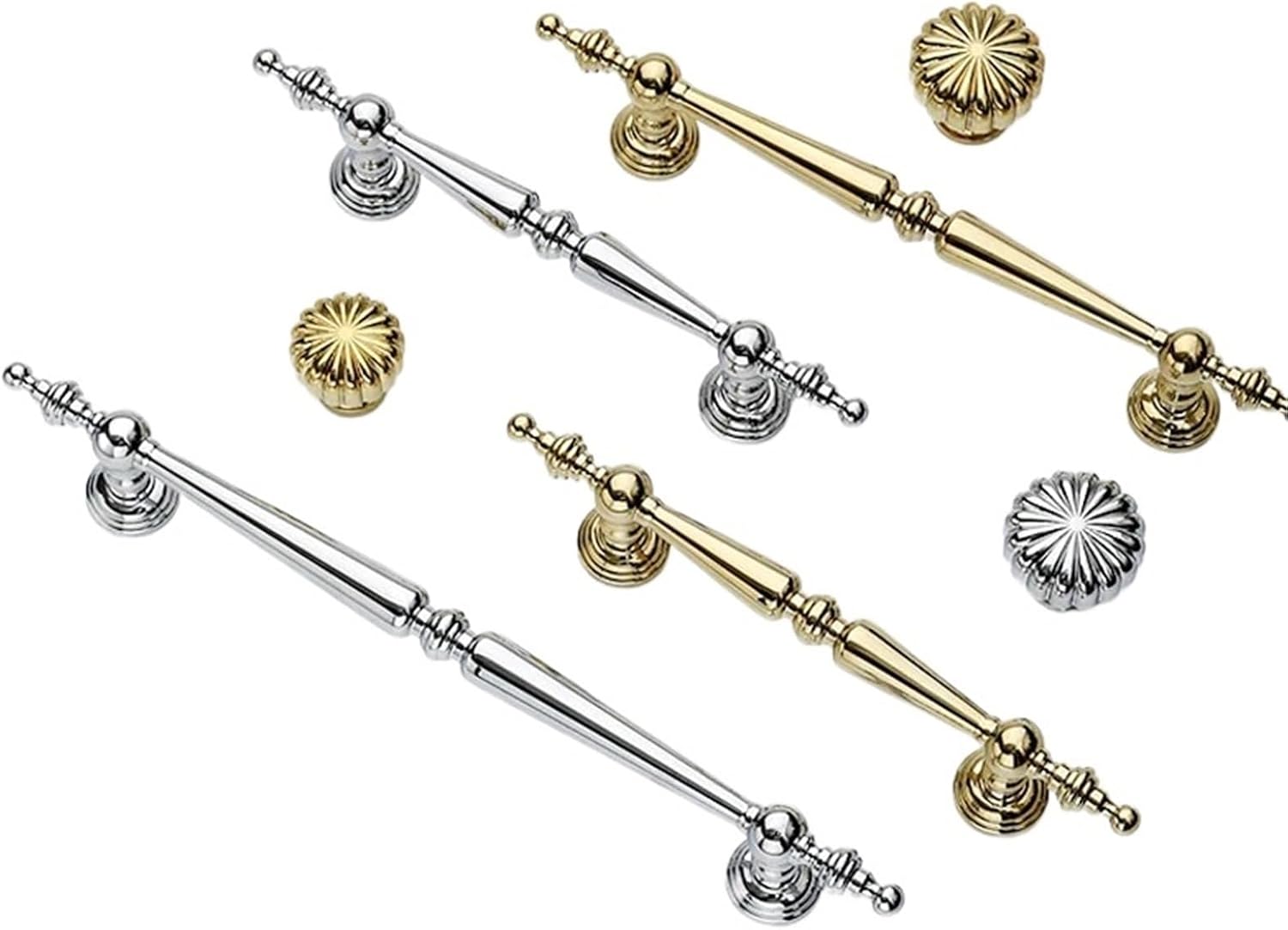 Solid Brass Cabinet Handle Bright Silver Drawer Long Gold 1Pcs(1023-96-Chrome)