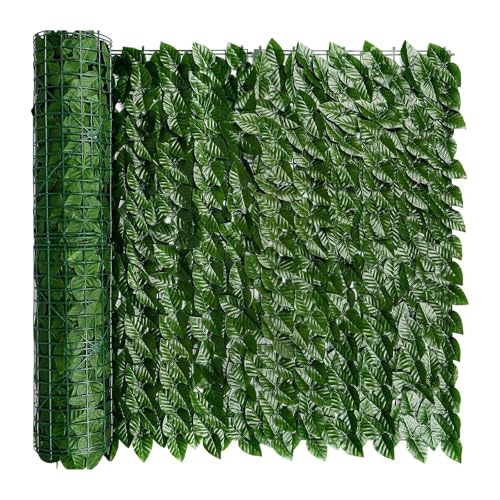 Pantalla de privacidad de hiedra artificial para balcón, 50 x 300 cm, telón de fondo de vegetación sintética, seto decorativo para valla de jardín y pared, solución de privacidad al aire libre