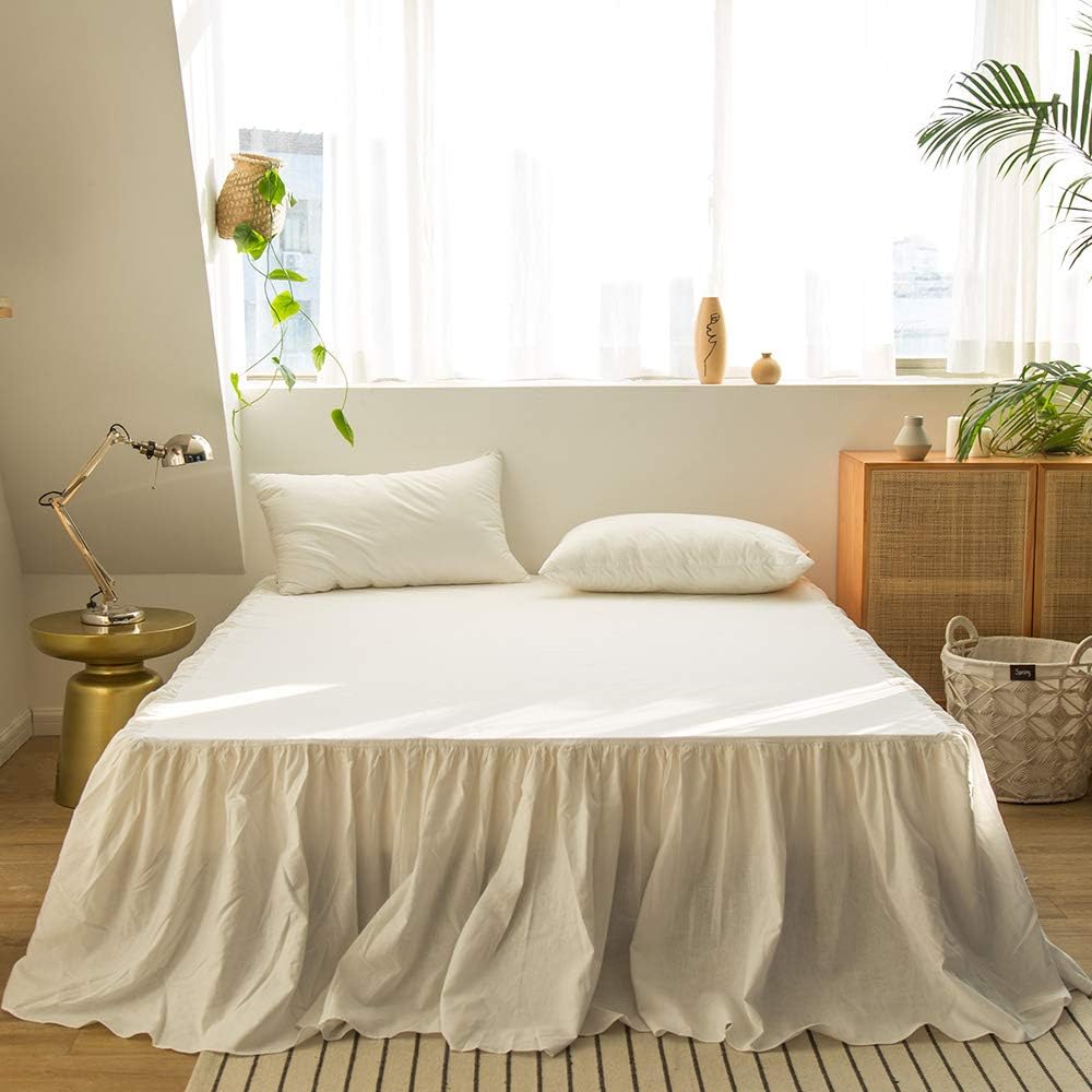 Simple&Opulence 100 Belgian Linen Bed Skirt with Classic