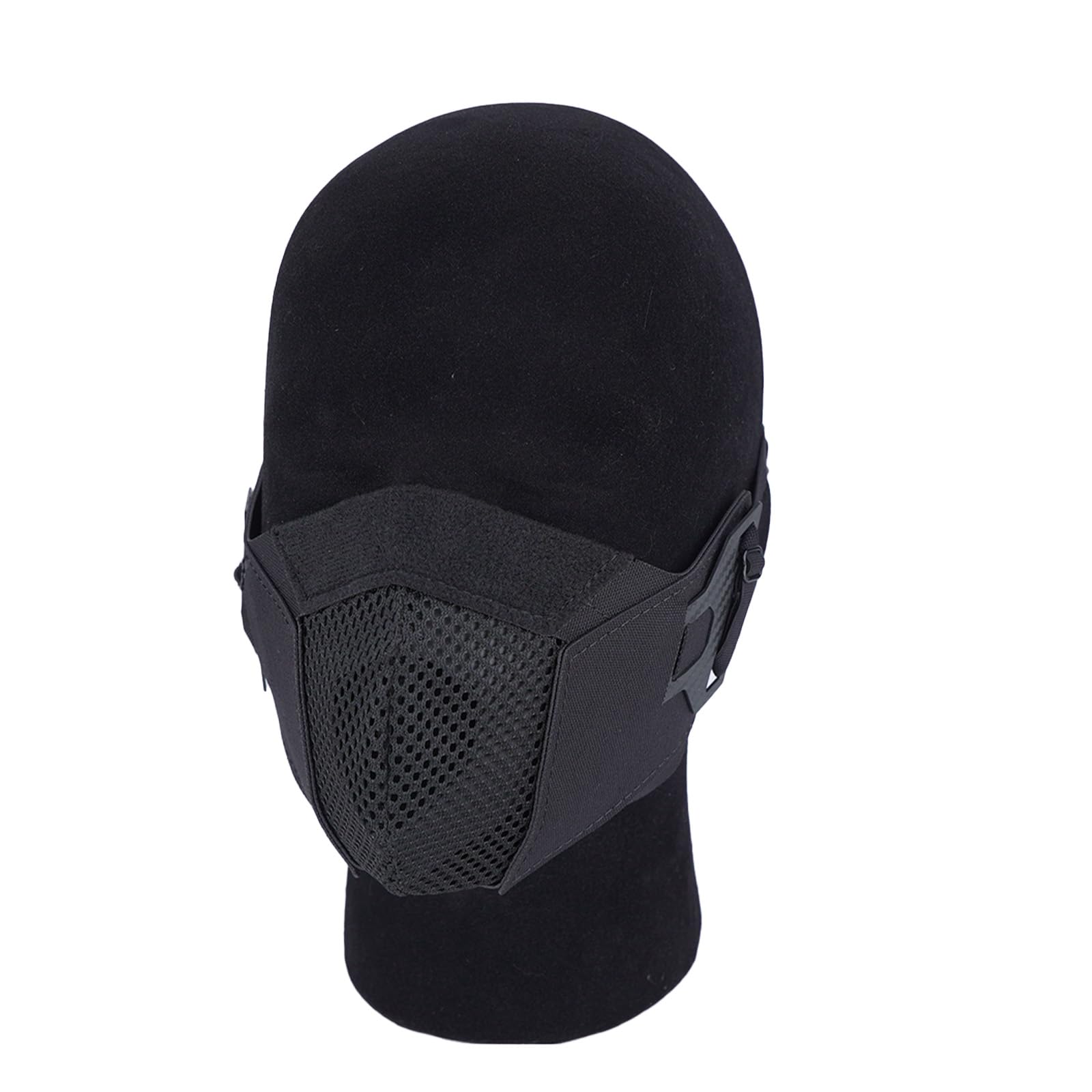 DMGEAR Airsoft Mesh Mask,Half Face Mask,Comfortable Adjustable Tactical Lower Face Protective Mask for Outdoor (BK)