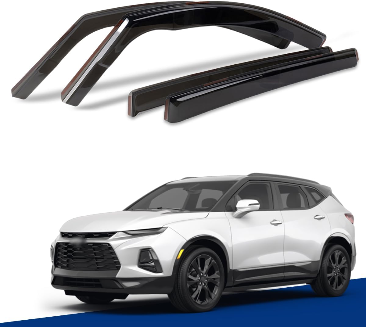 in-Channel Window Visors Compatible with 2019-2024 Chevrolet Blazer?Rain Guards Sun Shields Window Deflector?4pcs