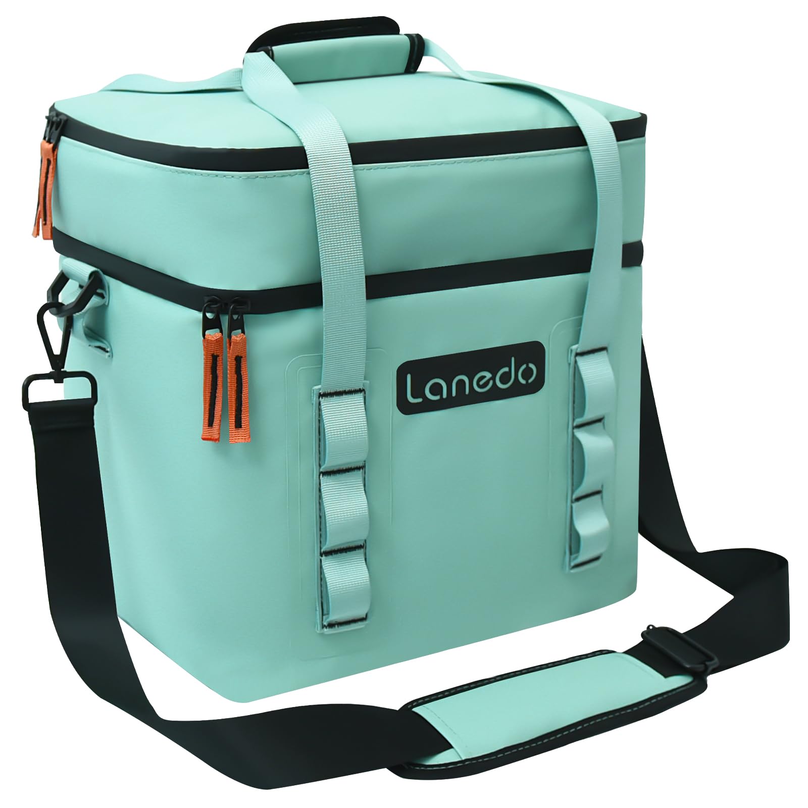 Lanedo Lisa Lunch Soft Cooler 20 Can, Insulated Bag Portable Ice Chest Box for Lunch, Beach, Drink, Beverage, Travel, Camping, Picnic, Car, Trips, Cooler Leak-Proof (Light Green)