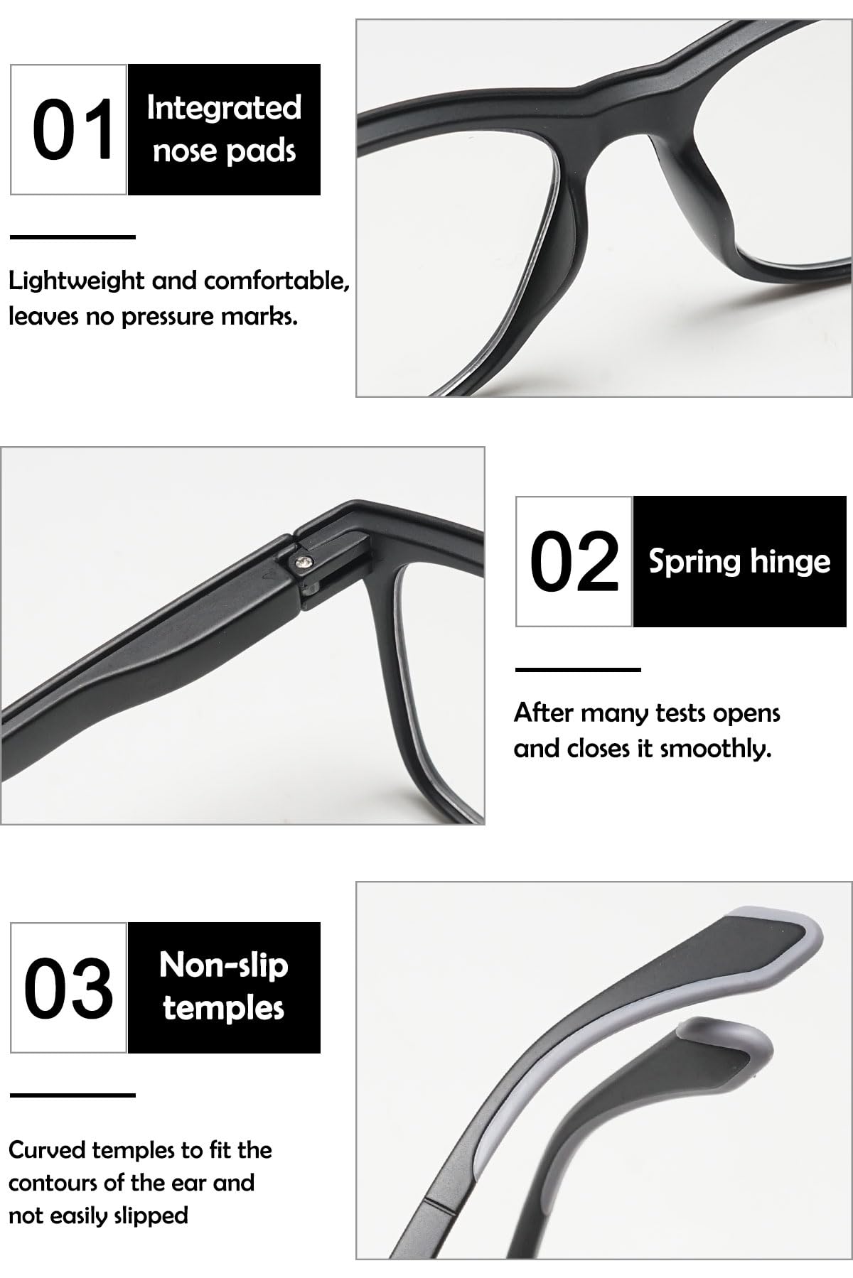 KOOSUFA Selbsttönende Gleitsicht Lesebrille Gleitsichtbrille Progressive Multifokus Blaulichtfilter Photochrome Herren Damen Federscharnier Leicht mit UV-Schutz Sonnenlesebrille