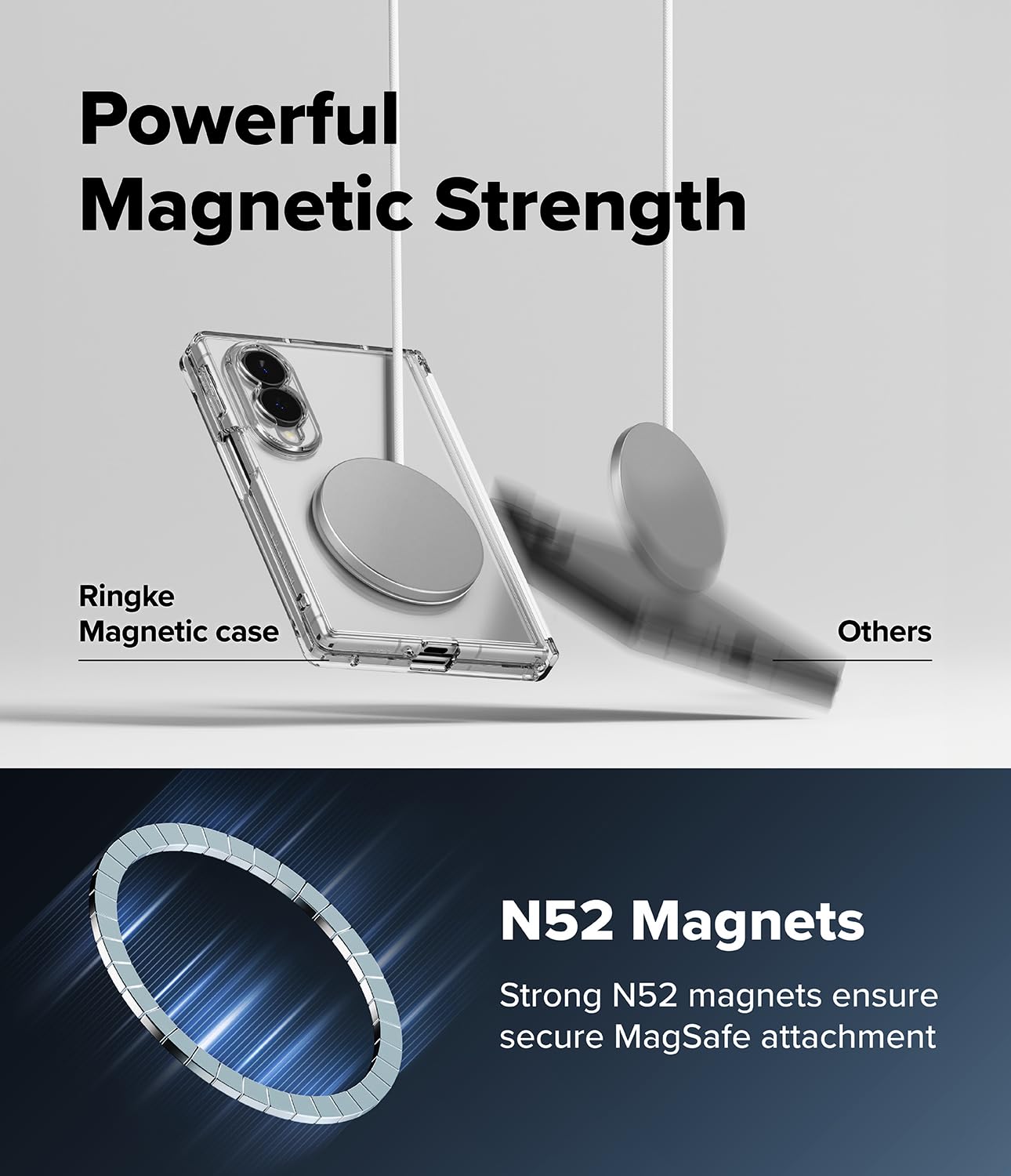Ringke Fusion Flap Magnetic per Cover Samsung Galaxy Z Fold 8 - Clear | Compatibile con accessori magnetici, sottile, leggero, resistente ai graffi