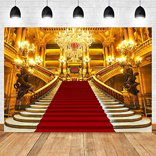 Fondo fotográfico rojo palacio castillo europeo 7x5ft miniatura 4