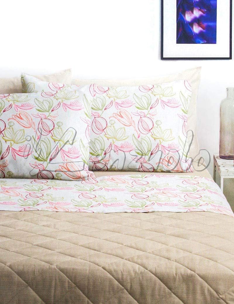 Bassetti Moderno Juego de sábanas 100% algodón estampado, Clelia 41, 2 plazas, matrimonial