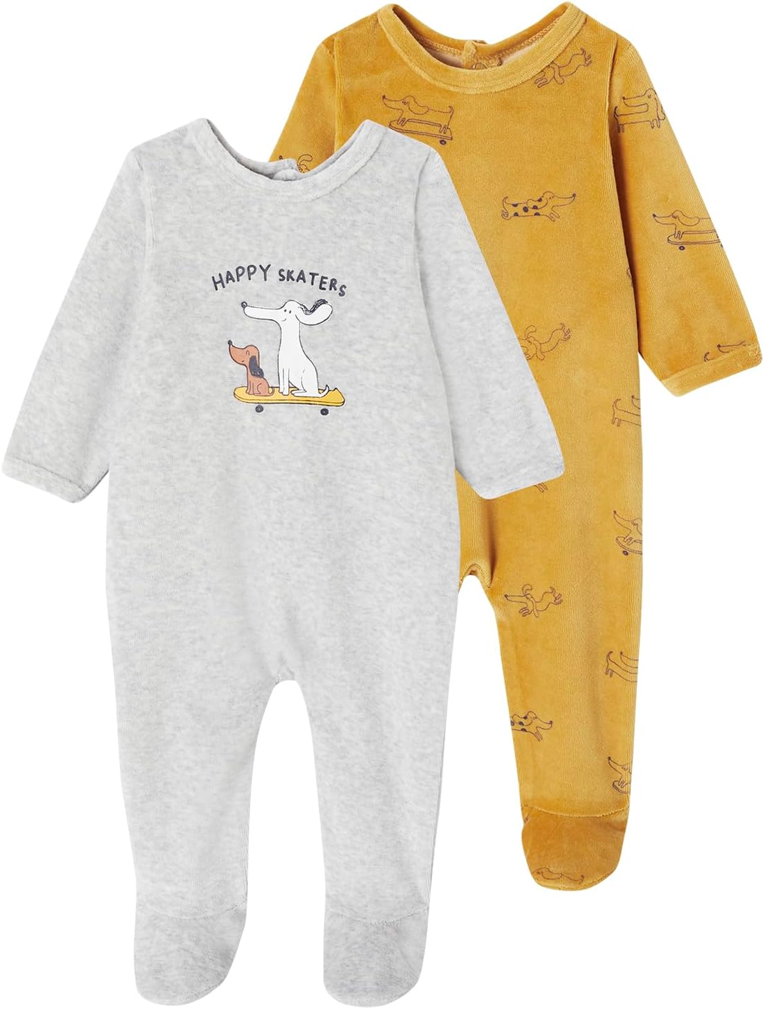 Dors-bien Bébé En Velours Gris Chiné - Vertbaudet - 50 Cm - Personnalisable Avec Prénom