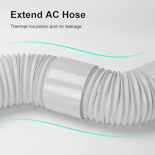 Miniatura 6 de UNAOIWN Manguera de aire acondicionado portátil con acoplador, 5.9 pulgadas5.9 in en sentido antihorario conducto de ventilación de escape universal