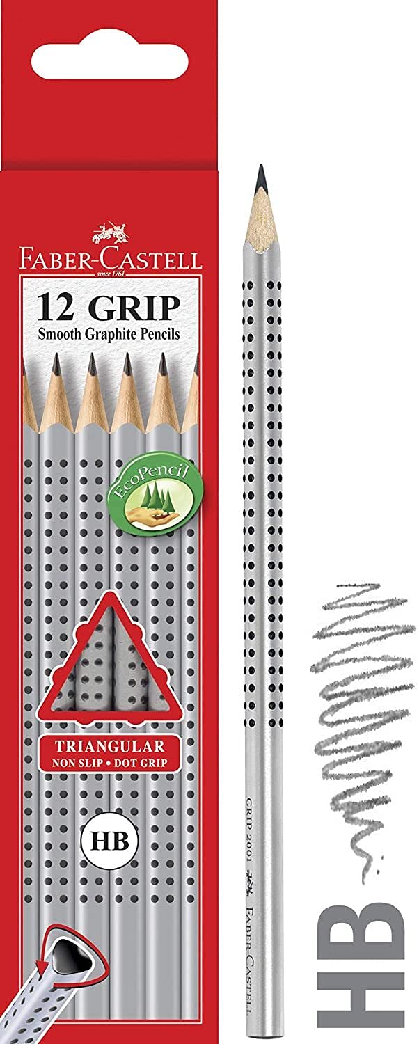 Faber-Castell Grip 2001 - Matite triangolari in grafite HB, confezione da 12, (11-317000_12)