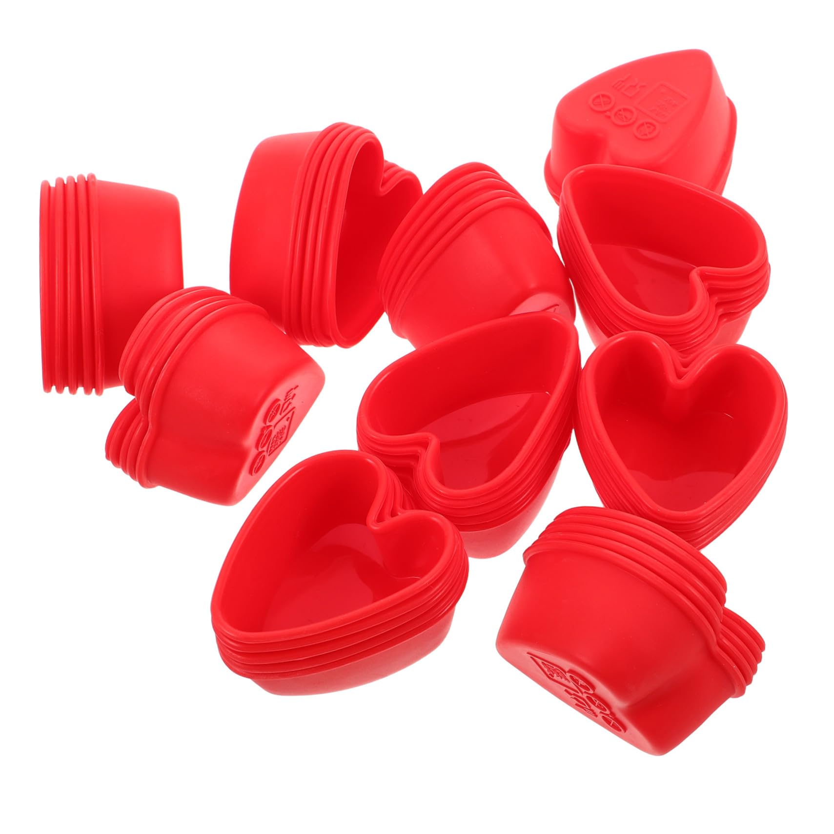 Toyvian 50pezzi Stampo in Silicone Forma di Cuore Teglie Antiaderenti per Cioccolatini Caramelle e Budini per Feste e Occasioni Speciali