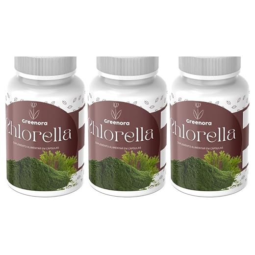 Clorella 500mg - 120 Cápsulas | Suplemento Natural | Sugestão de Uso: 3 Cápsulas Antes das Refeições (Kit 3)