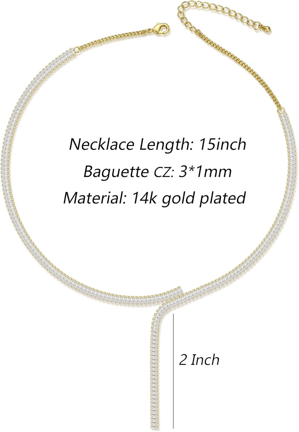 Natural Freshwater Baroque Pearl Necklace 14K Gold Plated Dainty Choker Necklace for Women Girls Snake Chain/Cuban Link/Paperclip/Ball Beaded Chain/Tennis Chain Fashion Jewelry for Gift - Image 4