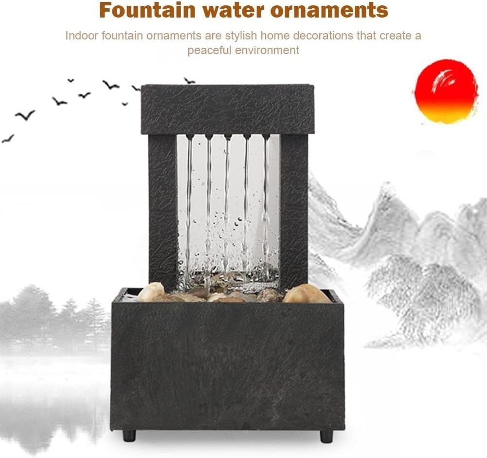 Mirror Waterfall Fountain Indoor Desktop Fountain Indoor Fountain Desktop Decoration Running Water Home Office teahouse