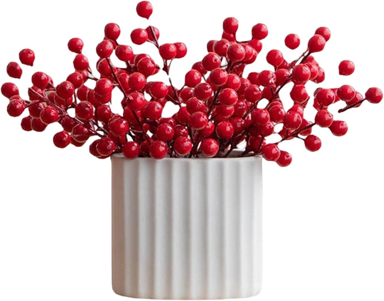 Artificial Bonsai Red Fruits Tree Ceramic Vase Desktop Chinese Ornaments Office Kitchen Garden Hotel Party Decor(Style B)