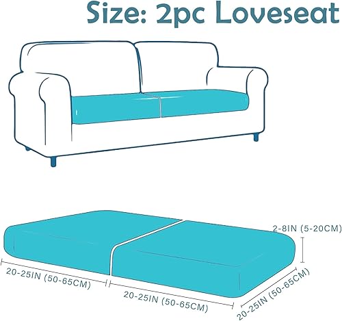 Miniatura 6 de HANDONTIME Fundas de asiento de sofá beige impermeables y lavables de jacquard, fundas de cojín elásticas para sofá mágico, fundas para mascotas