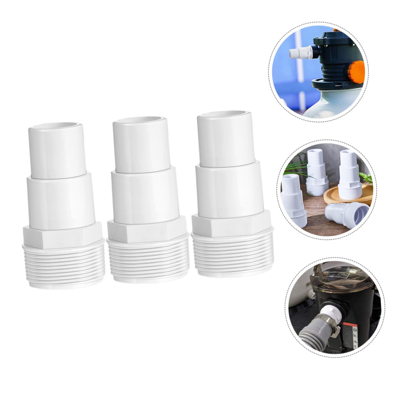 HANABASS 15pièces Adaptateur De Pompe De Piscine Plastique Connecteur Étanche pour Tuyau De Filtration De Compatible avec Systèmes De Piscine Standard