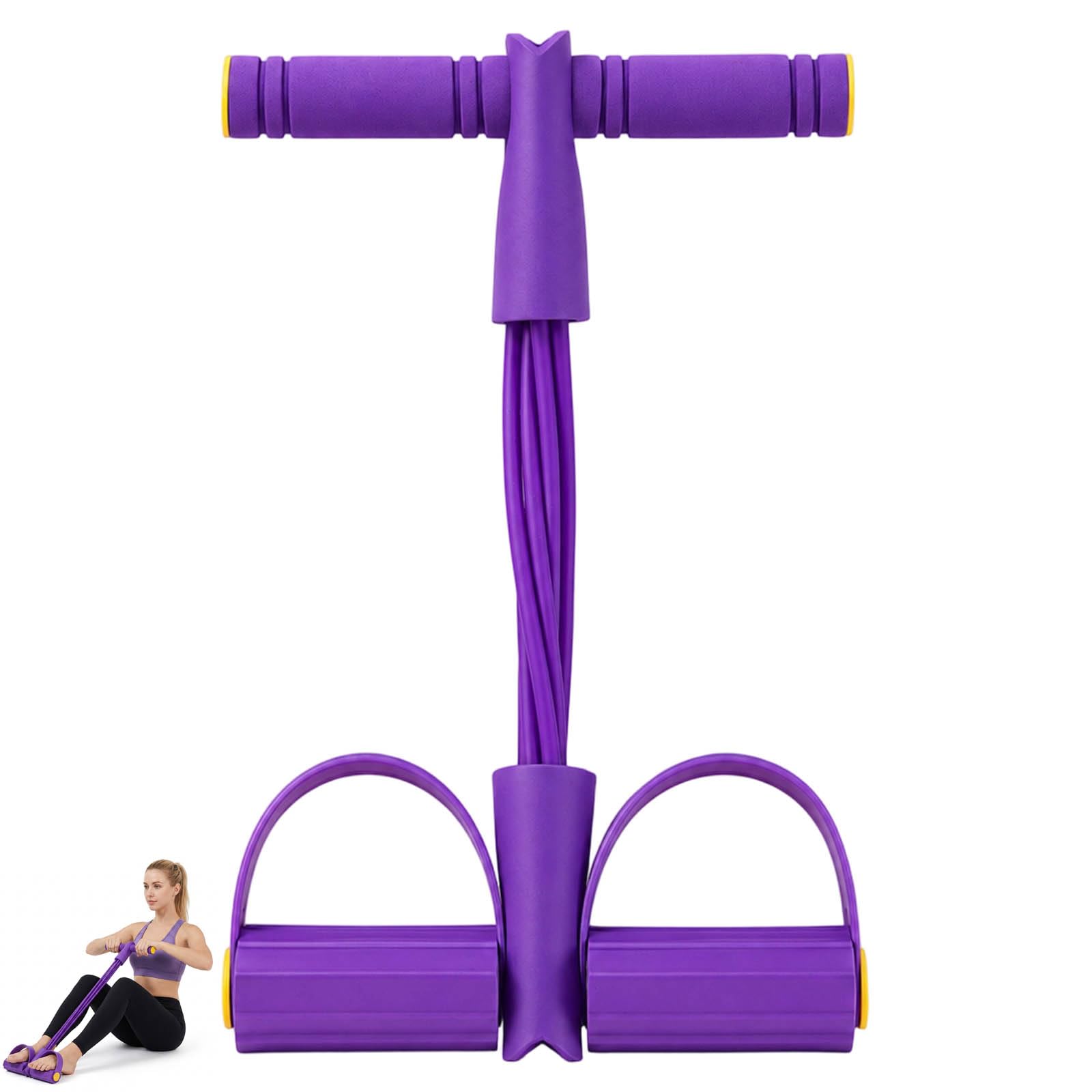 6 Tube Resistance Band with Pedal, Pedal Resistance Bands with Handle, Exercise Equipment for Home Use, Tension Rope Exercise for Home, Gym, Office, Beginners & Fitness Enthusiasts