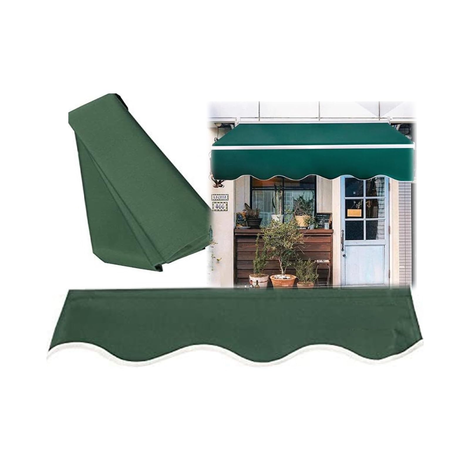 Toldo retráctil de repuesto de poliéster 230g grueso para balcón y terraza de 3,6 m