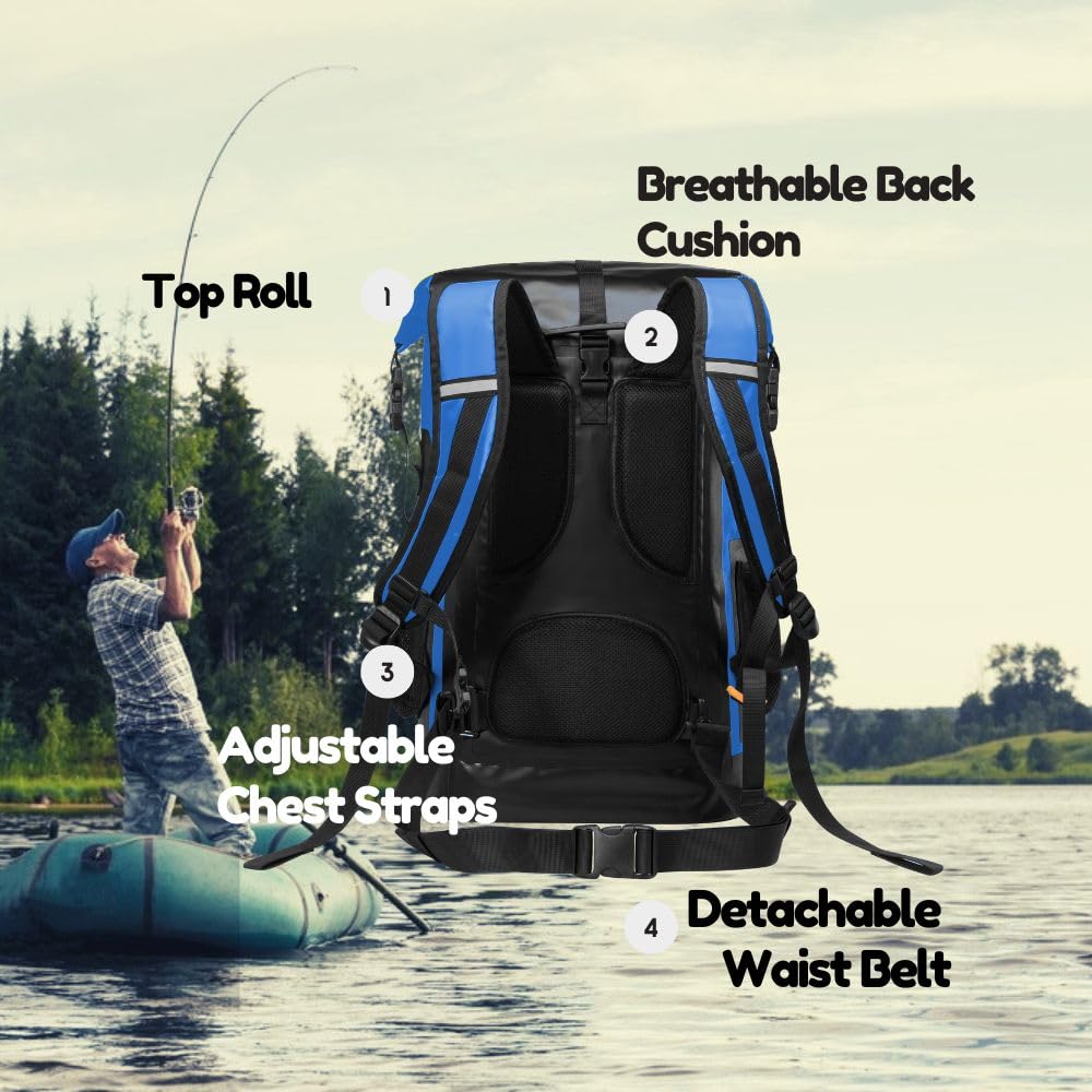 Wasserdichter Dry Bag Rucksack für Kajakfahren, Roll-Top-Trockenrucksack, schwimmender Outdoor-Trockensack, Kanufahren