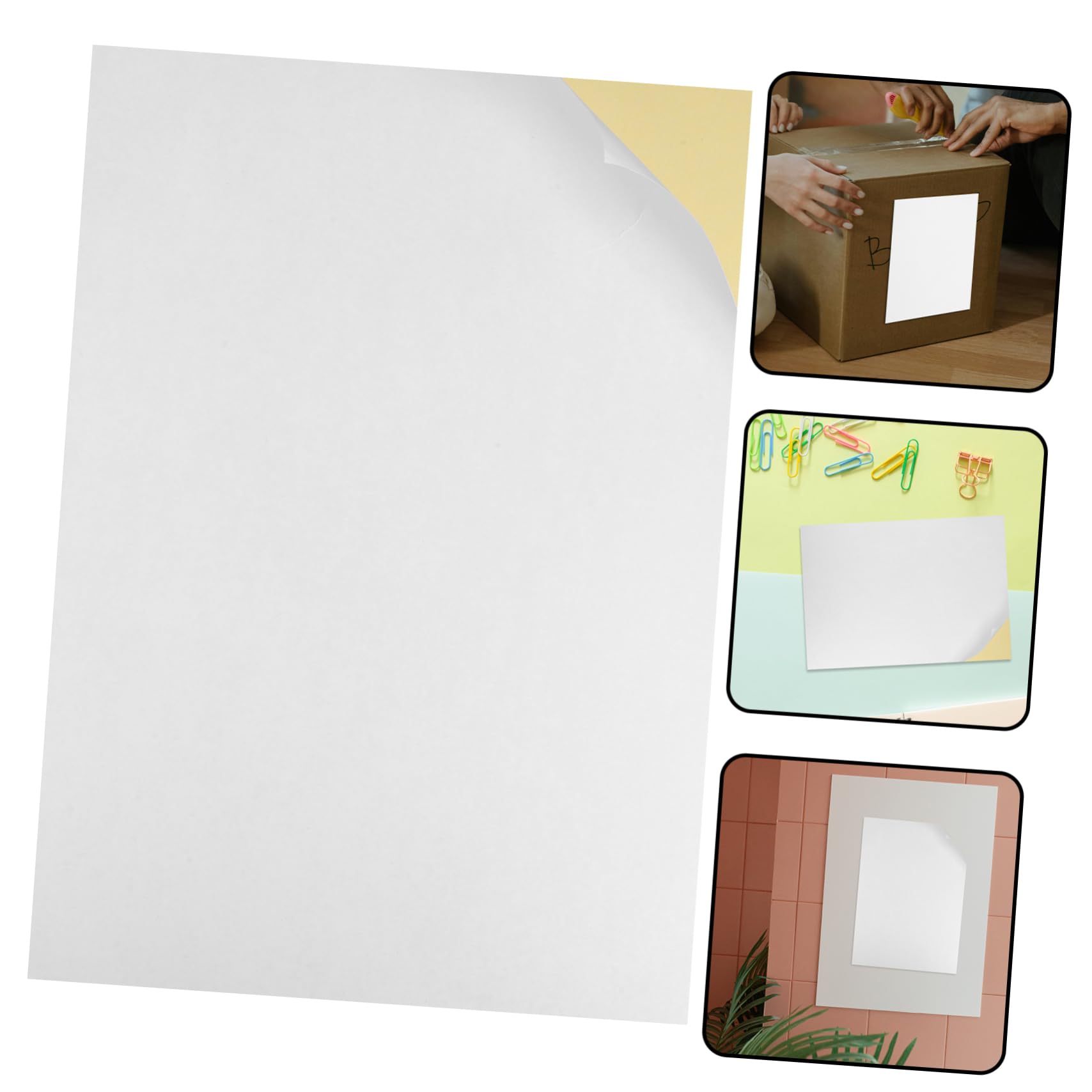 Papier Étiquette pour Imprimante A4 100 Feuilles Autocollantes Blanches