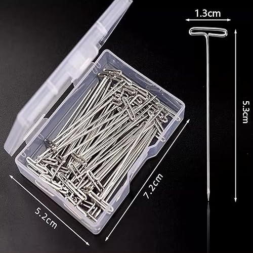 Miniatura 2 de Paquete de 100 pines en T de 2 pulgadas para bloquear tejer, modelar, hacer pelucas, costura, cabeza de espuma y manualidades, pasadores en T para