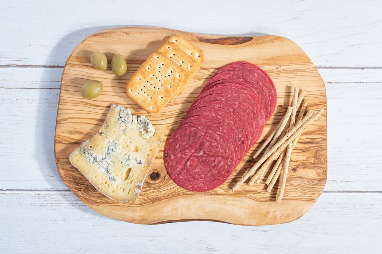 Planche à Découper Rustique Bois d'Olivier Naturel Réversible Fait à la Main, 30 x 18 cm, Plateau de Service, Planche à Petit Déjeuner, Planche Bois Brut Pour Table, Plateau en Bois Apéro