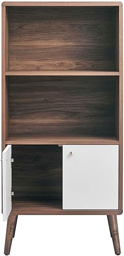 Miniatura 4 de Modway EEI-6230-WAL-WHI - Estantería con vitrina, color blanco nogal