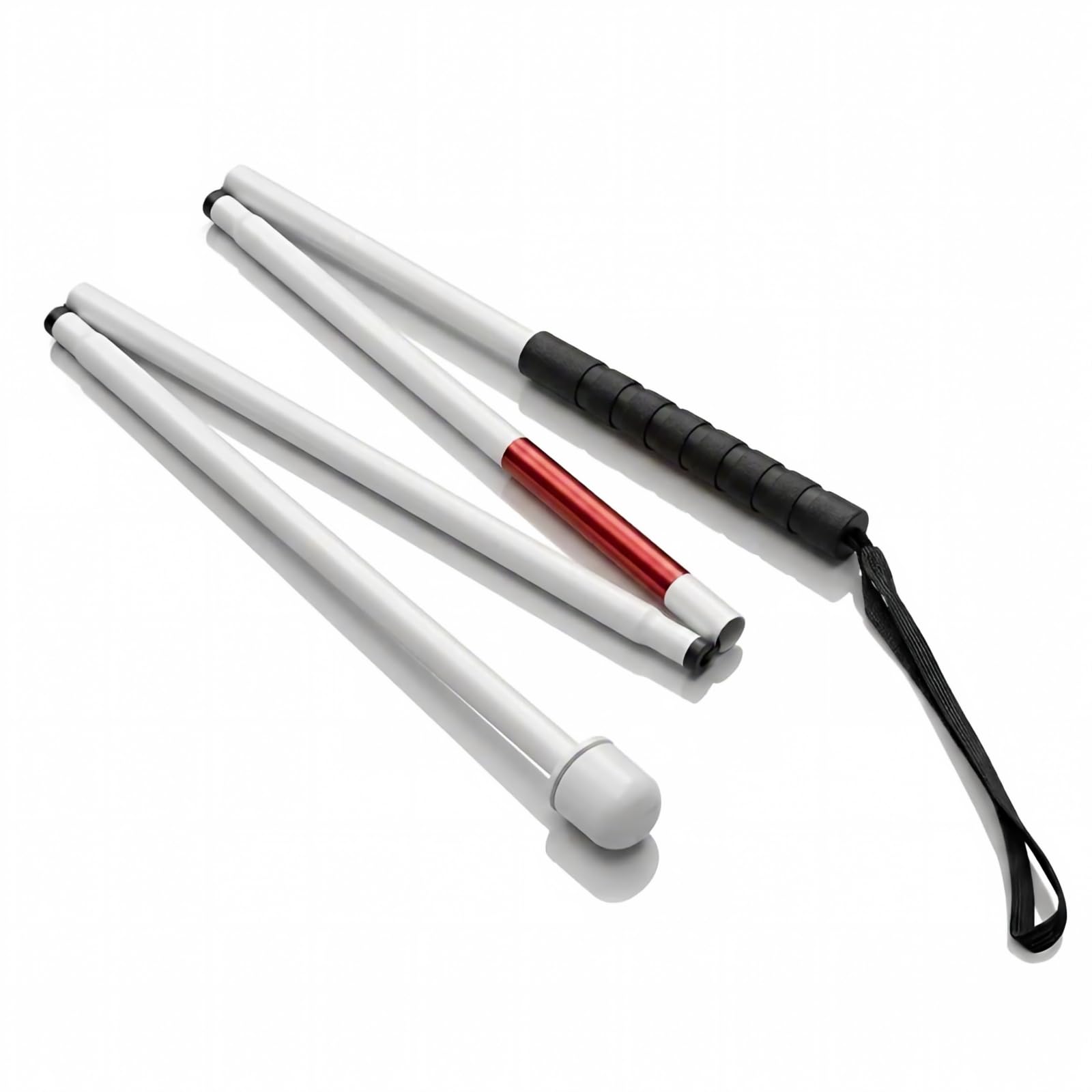 Bastón Ciego, Bastón De Aleación De Aluminio De 4 Secciones Bastón con Bola Bastones Plegables Ligeros Bastones De Bastón Ajustables En Altura, 127 cm