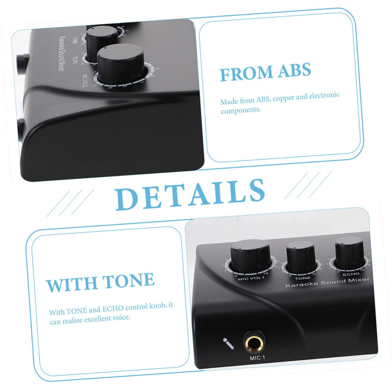 1set Mixer Audio Karaoke Professionale Due Mixer Compatto Per Microfono Con Adattatore Di Alimentazione Per Eventi Famiglie e Ktv Basso Rumore e Alta Qualità Del Suono