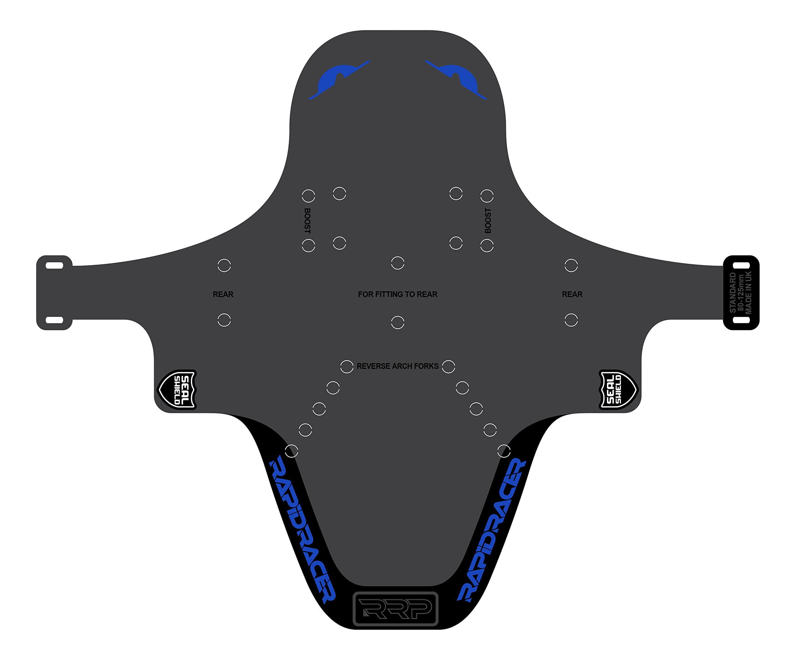 RRP Rapid Racer Products Unisex Enduroguard Mudguard, Black Blue, S UK