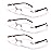 FEIVSN 3-Pack Rimless Reading Glasses For Women, Lightweight Spring Hinge Readers, Classic Elegant Artistic Eyeglasses UV 400 (Brown 2.0 Etc)