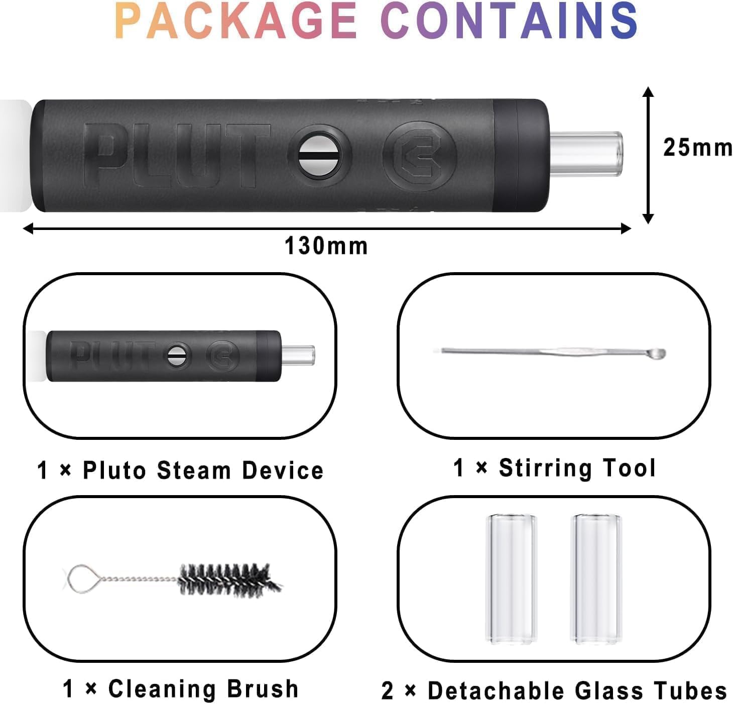 Pluto Vaporizer Kräuter für getrocknete Kräuter Tragbarer Vaporizer Cannabis im Stiftformat mit 3 Temperaturstufen (200 °C/220 °C/240 °C) Design in Lederoptik (Braun)